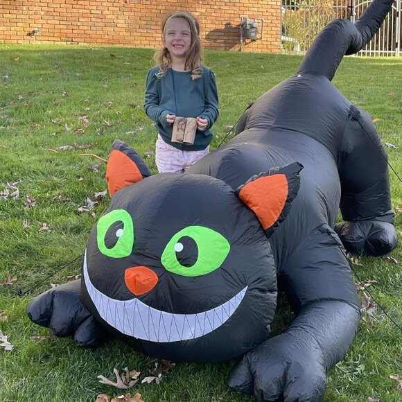 7 FT Black Cat Outdoor Halloween Blow Up Inflatable Decoration with LED Light - Picture 1 of 10